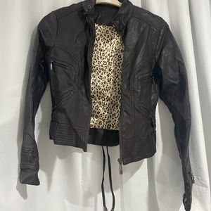 Amazing chocolate brown leather coat